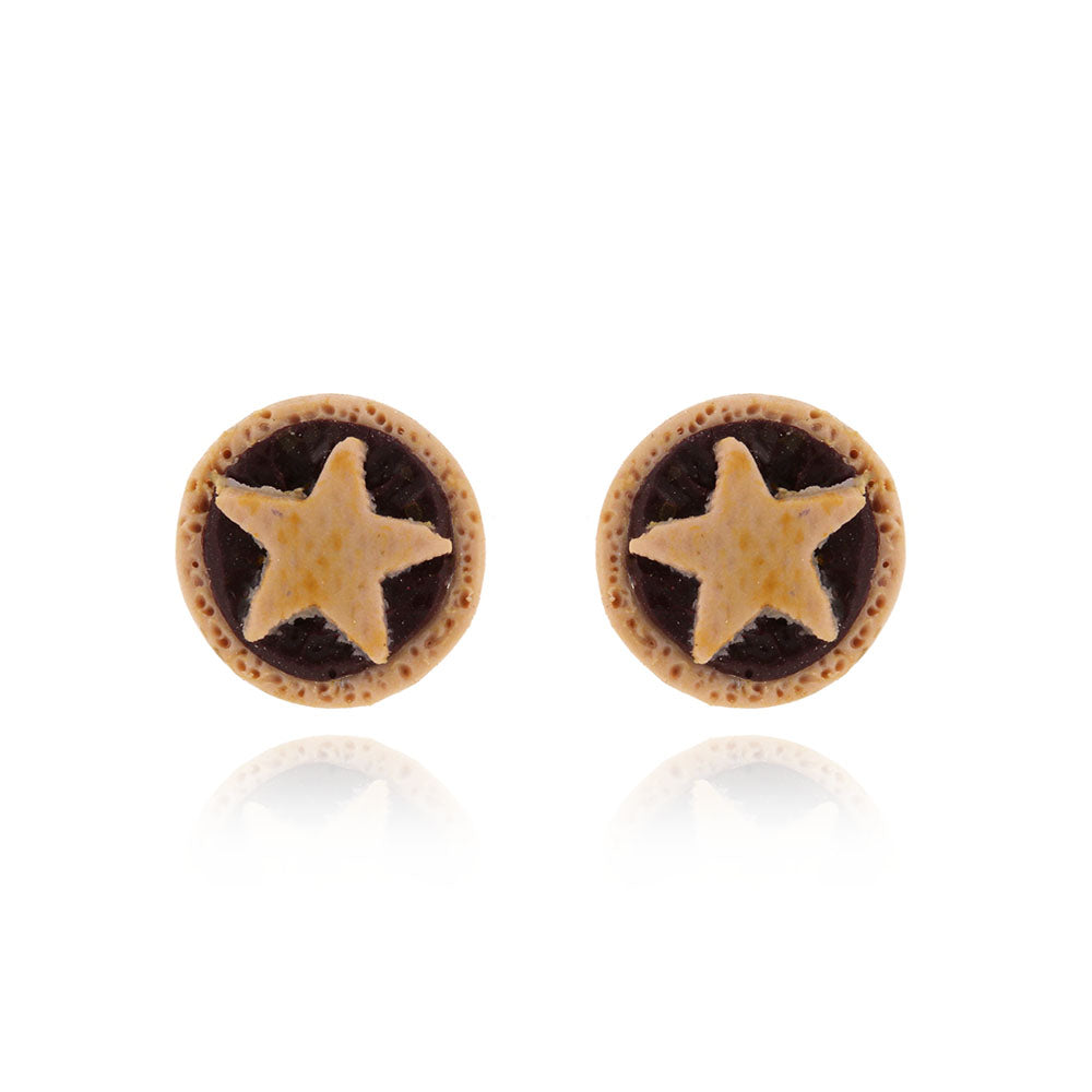 Christmas Mince Pie Polymer Clay Stud Earrings - Surgical Steel Stud Earrings
