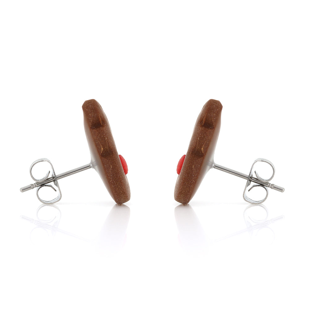 Rudolph Polymer Clay Stud Earrings - Surgical Steel