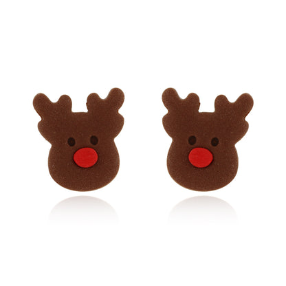 Rudolph Polymer Clay Stud Earrings - Surgical Steel
