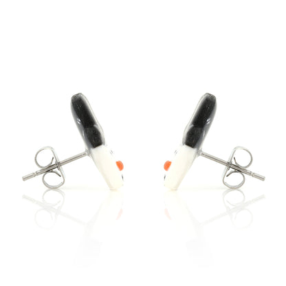 Snowman Polymer Clay Stud Earrings - Surgical Steel