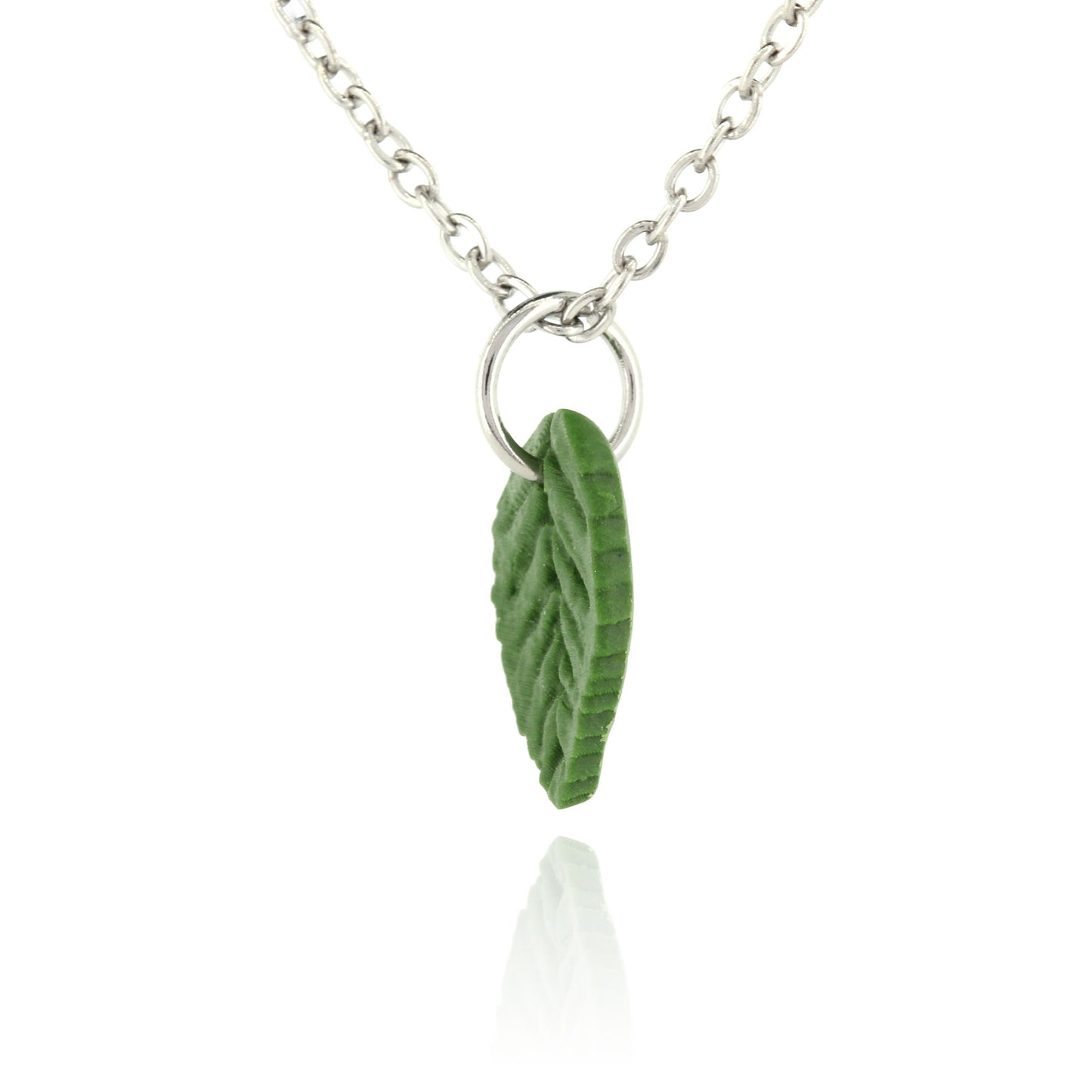 Detailed Leaf Polymer Clay Necklace - Surgical Steel