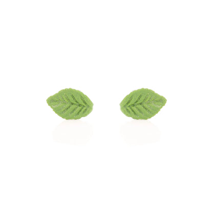 Detailed Leaf Polymer Clay Stud Earrings - Surgical Steel