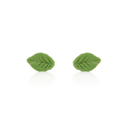 Detailed Leaf Polymer Clay Stud Earrings - Surgical Steel