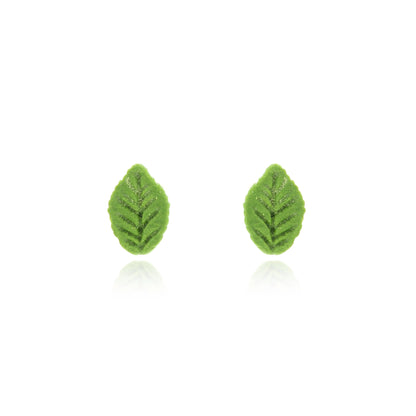 Detailed Leaf Polymer Clay Stud Earrings - Surgical Steel