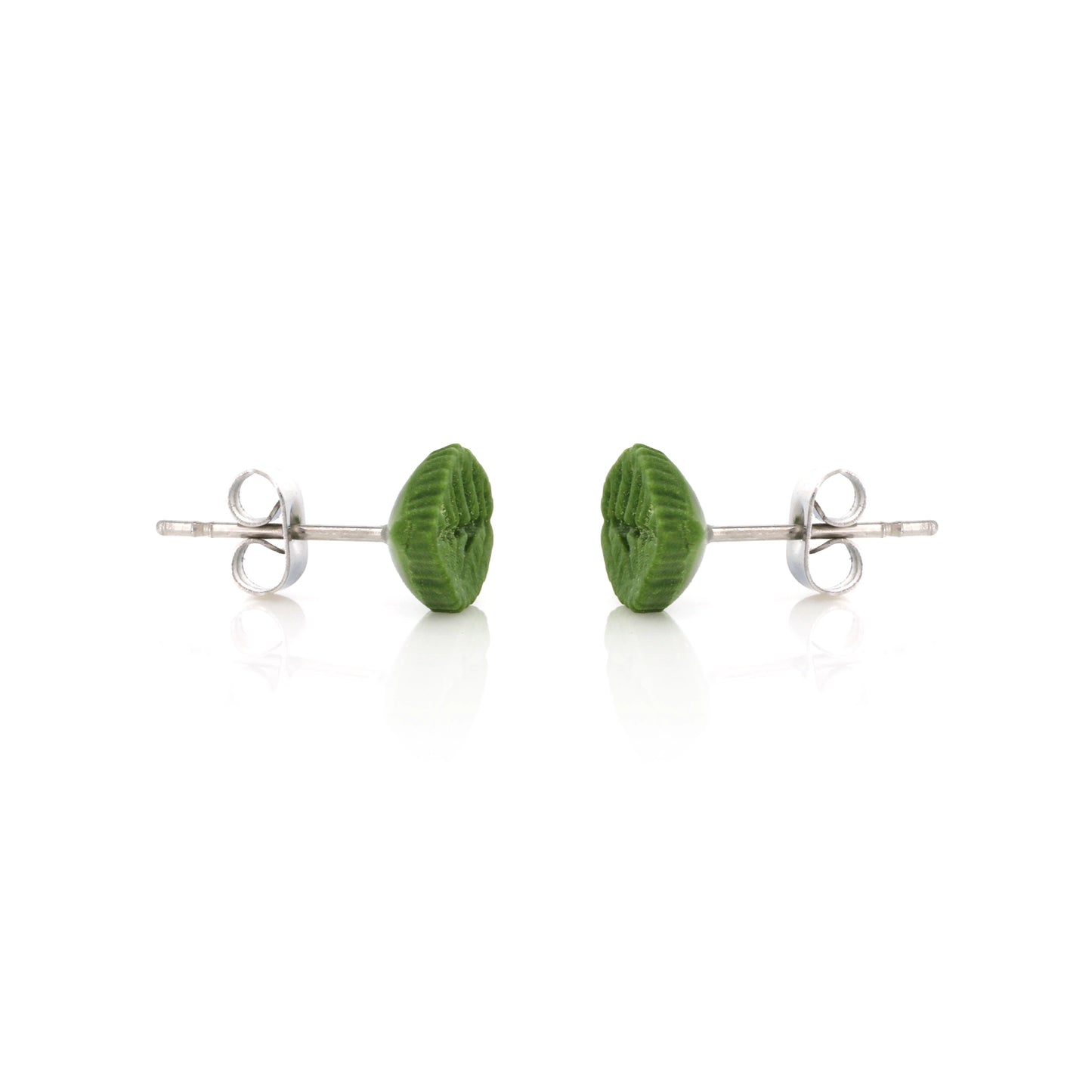 Detailed Leaf Polymer Clay Stud Earrings - Surgical Steel