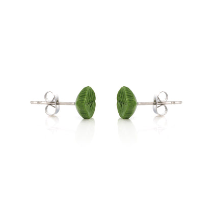 Detailed Leaf Polymer Clay Stud Earrings - Surgical Steel