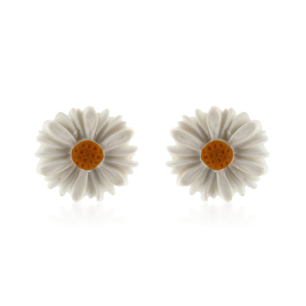Daisy Polymer Clay Stud Earrings - Surgical Steel Stud Earrings