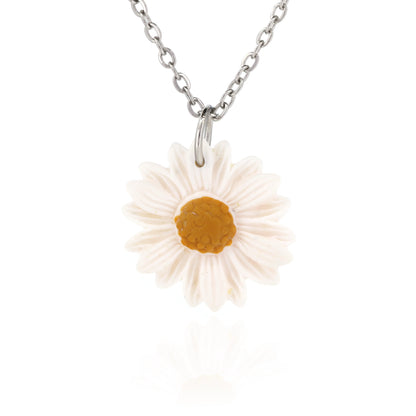 Daisy Polymer Clay Necklace - Surgical Steel