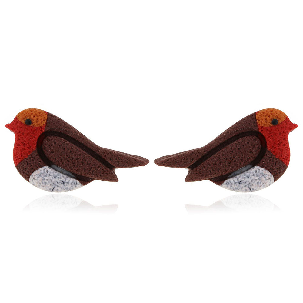 Robin Polymer Clay Stud Earrings - Surgical Steel Stud Earrings