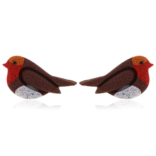 Robin Polymer Clay Stud Earrings - Surgical Steel Stud Earrings