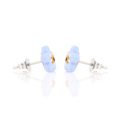 Spring Forget-Me-Knot Polymer Clay Stud Earrings - Surgical Steel Stud Earrings