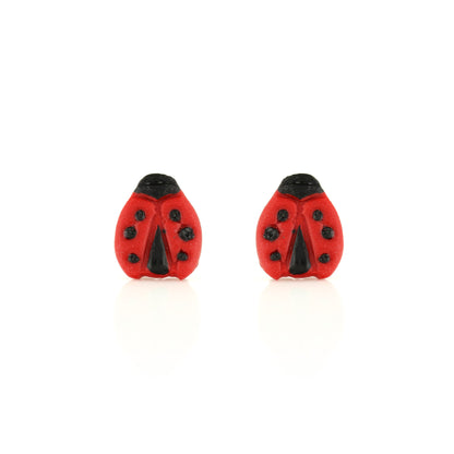 Ladybird Polymer Clay Stud Earrings - Surgical Steel