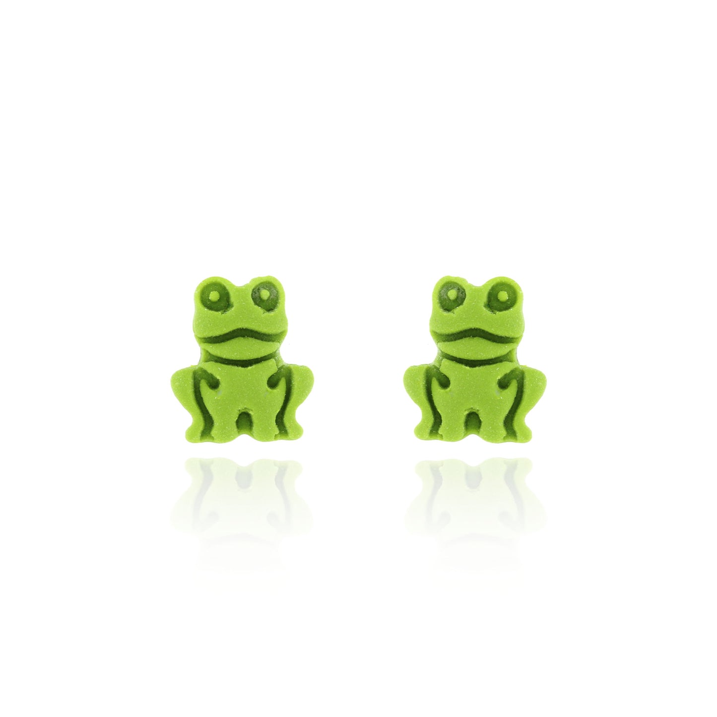 Frog Polymer Clay Stud Earrings - Surgical Steel