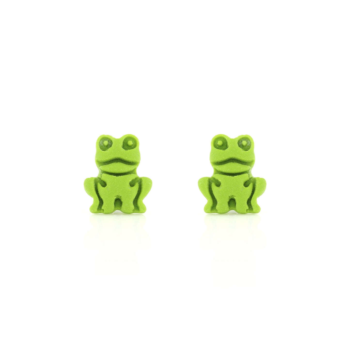 Frog Polymer Clay Stud Earrings - Surgical Steel