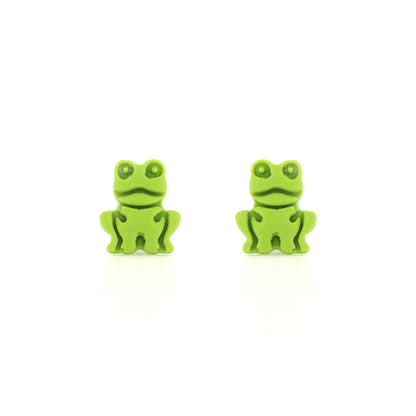 Frog Polymer Clay Stud Earrings - Surgical Steel