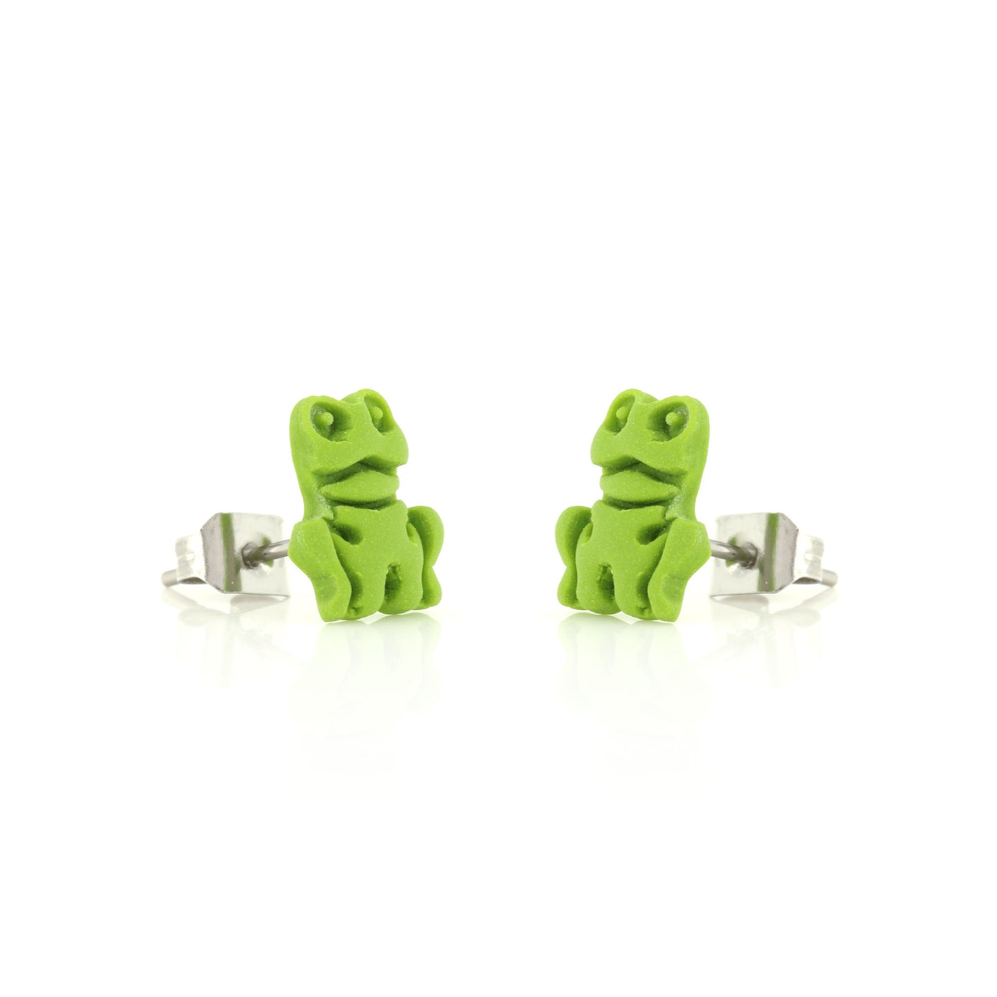 Frog Polymer Clay Stud Earrings - Surgical Steel