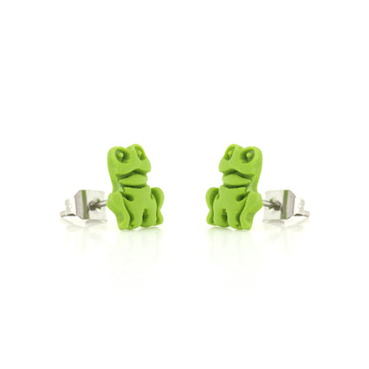 Frog Polymer Clay Stud Earrings - Surgical Steel