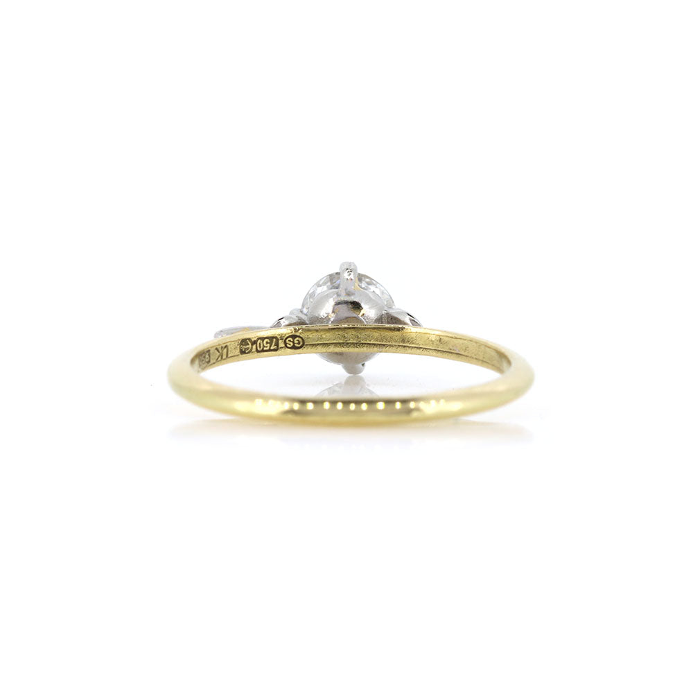 Glade Diamond Solitaire 0.58ct Ring - Platinum and 18ct Yellow Gold Rings