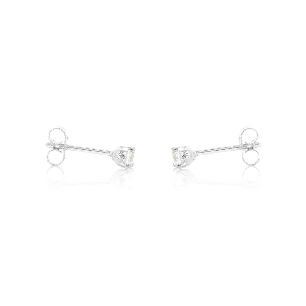 Glade Cubic Zirconia 3mm Stud Earrings - Sterling Silver Stud Earrings