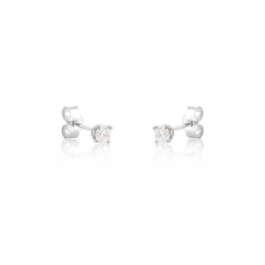 Glade Cubic Zirconia 3mm Stud Earrings - Sterling Silver Stud Earrings