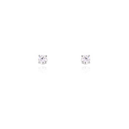 Glade Cubic Zirconia 3mm Stud Earrings - Sterling Silver Stud Earrings