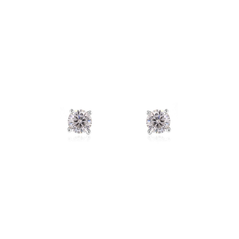Glade Cubic Zirconia 4mm Stud Earrings - Sterling Silver Stud Earrings