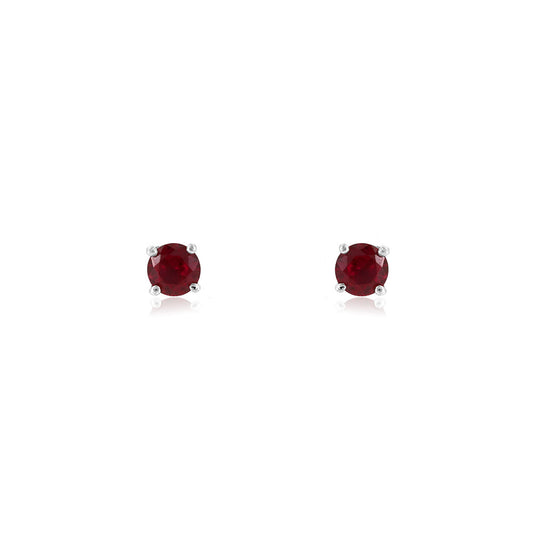 Glade Lab-Grown Ruby 4mm Stud Earrings - Sterling Silver Stud Earrings