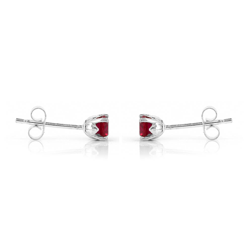 Glade Lab-Grown Ruby 4mm Stud Earrings - Sterling Silver Stud Earrings