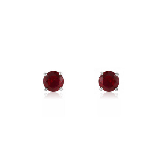 Glade Lab-Grown Ruby 5mm Stud Earrings - Sterling Silver Stud Earrings
