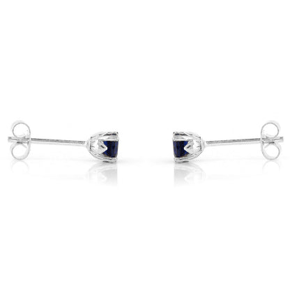 Glade Lab-Grown Sapphire 4mm Stud Earrings - Sterling Silver Stud Earrings