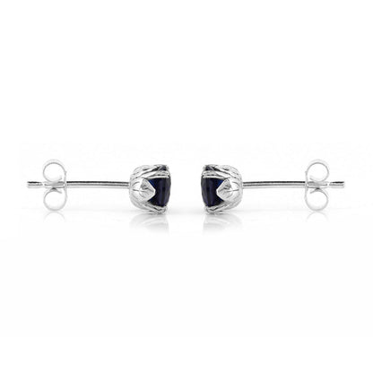 Glade Lab-Grown Sapphire 5mm Stud Earrings - Sterling Silver Stud Earrings