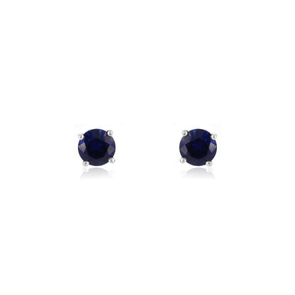 Glade Lab-Grown Sapphire 5mm Stud Earrings - Sterling Silver Stud Earrings