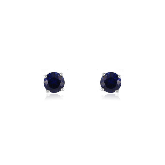 Glade Lab-Grown Sapphire 5mm Stud Earrings - Sterling Silver Stud Earrings
