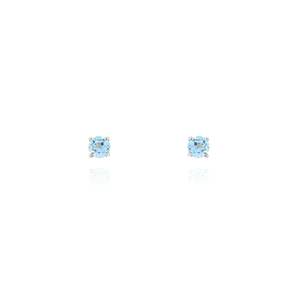 Glade Swiss Blue Topaz 3mm Stud Earrings - Sterling Silver Stud Earrings