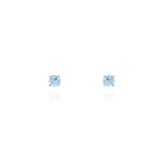Glade Swiss Blue Topaz 3mm Stud Earrings - Sterling Silver Stud Earrings