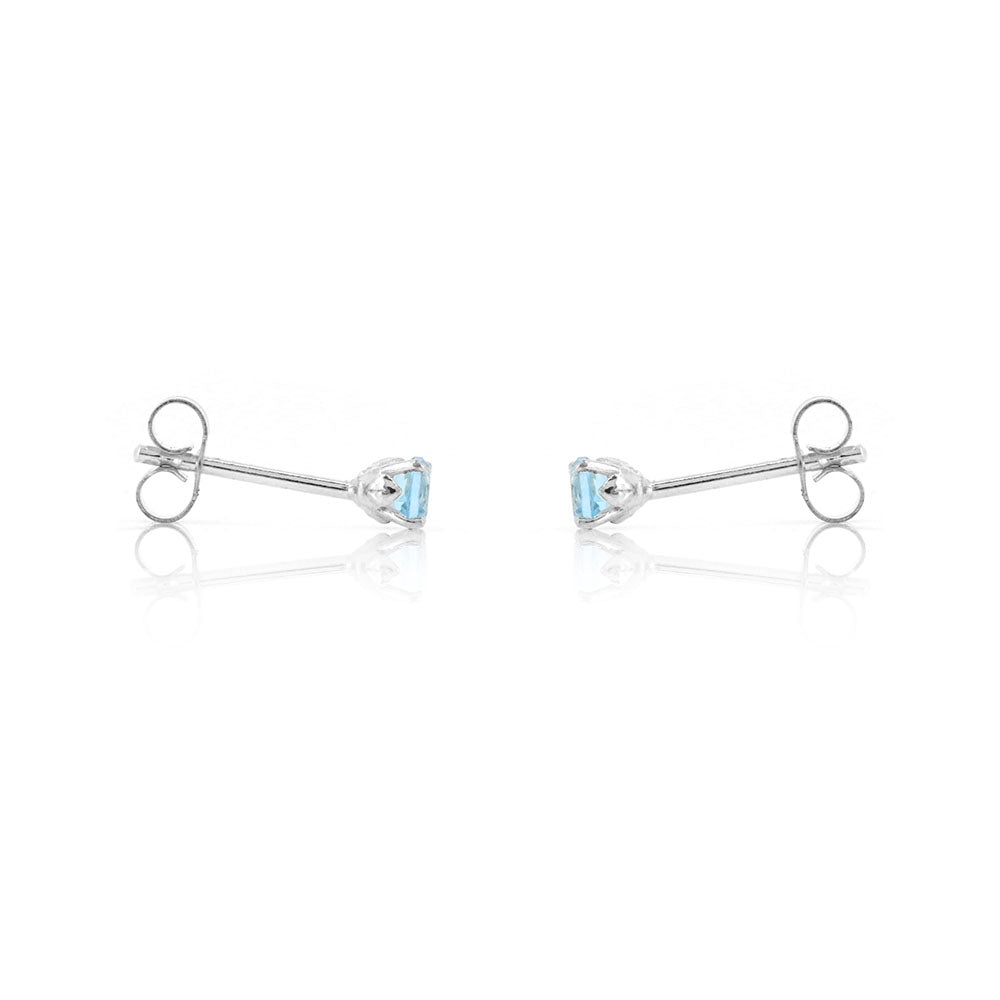 Glade Swiss Blue Topaz 3mm Stud Earrings - Sterling Silver Stud Earrings