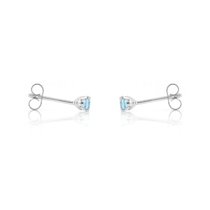 Glade Swiss Blue Topaz 3mm Stud Earrings - Sterling Silver Stud Earrings