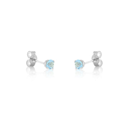 Glade Swiss Blue Topaz 3mm Stud Earrings - Sterling Silver Stud Earrings