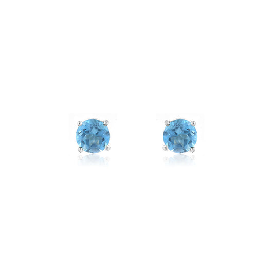 Glade Swiss Blue Topaz 5mm Stud Earrings - Sterling Silver Stud Earrings
