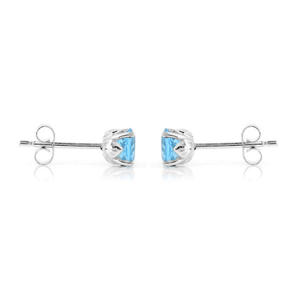 Glade Swiss Blue Topaz 5mm Stud Earrings - Sterling Silver Stud Earrings