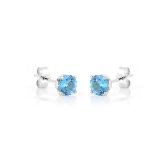 Glade Swiss Blue Topaz 5mm Stud Earrings - Sterling Silver Stud Earrings