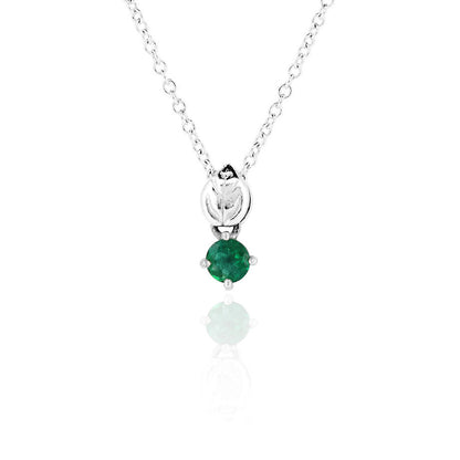 Glade Lab-Grown Emerald 4mm Necklace - Sterling Silver Necklace