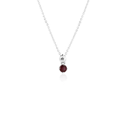 Glade Lab-Grown Ruby 5mm Necklace - Sterling Silver Necklace