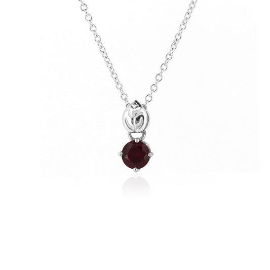 Glade Lab-Grown Ruby 5mm Necklace - Sterling Silver Necklace
