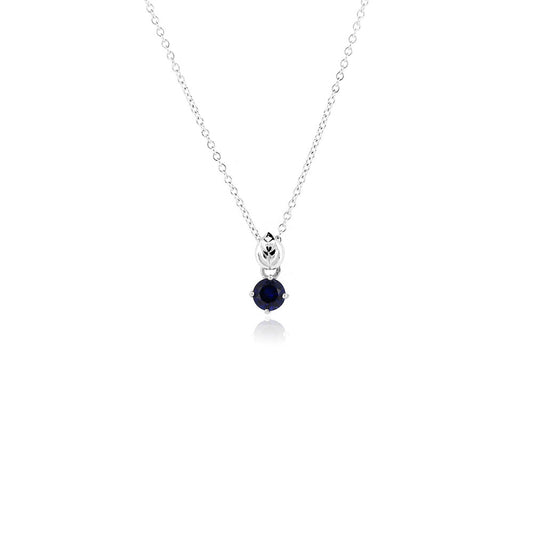 Glade Lab-Grown Sapphire 5mm Necklace - Sterling Silver Necklace
