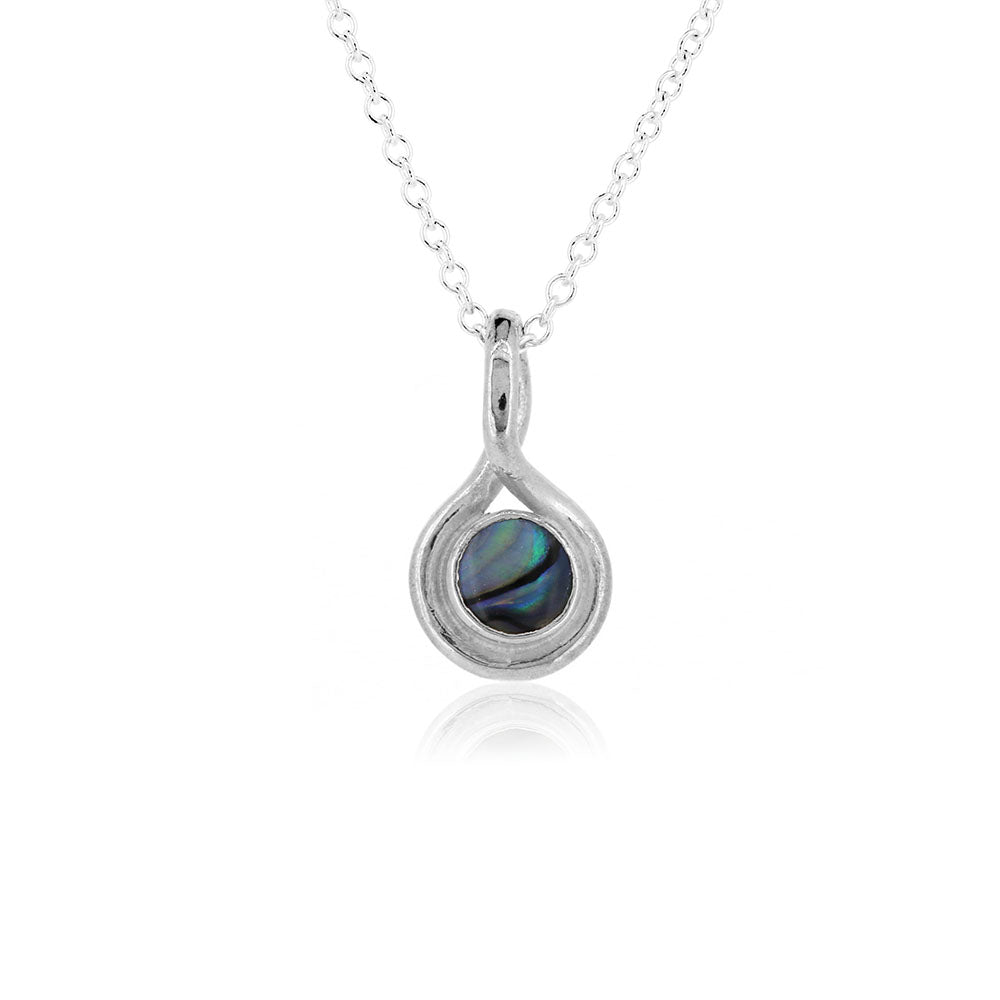 Infinity Abalone Gemstone Necklace - Sterling Silver Necklace