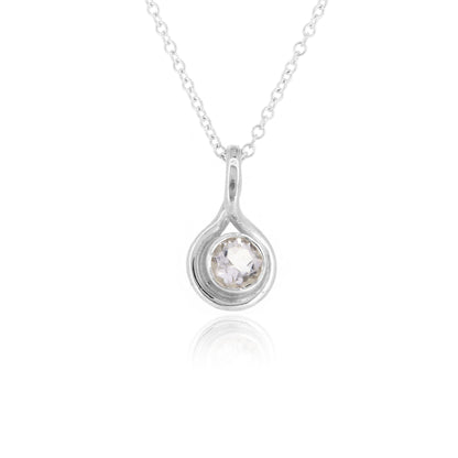 Infinity Rock Crystal Gemstone Necklace - Sterling Silver Necklace
