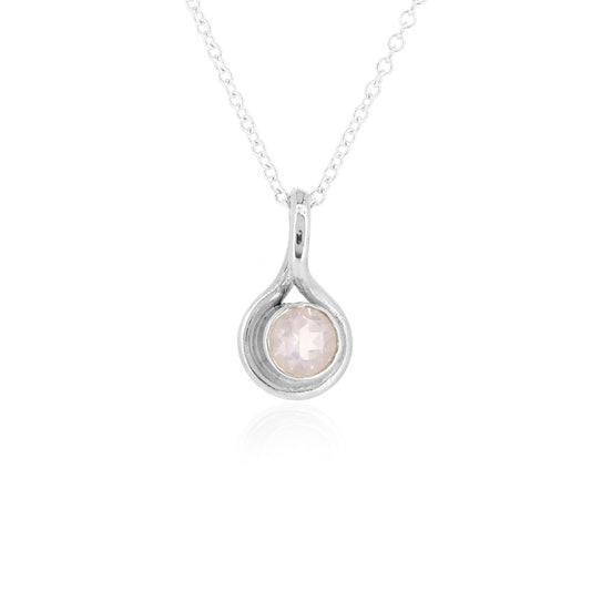 Infinity Rose Quartz Gemstone Necklace - Sterling Silver Necklace