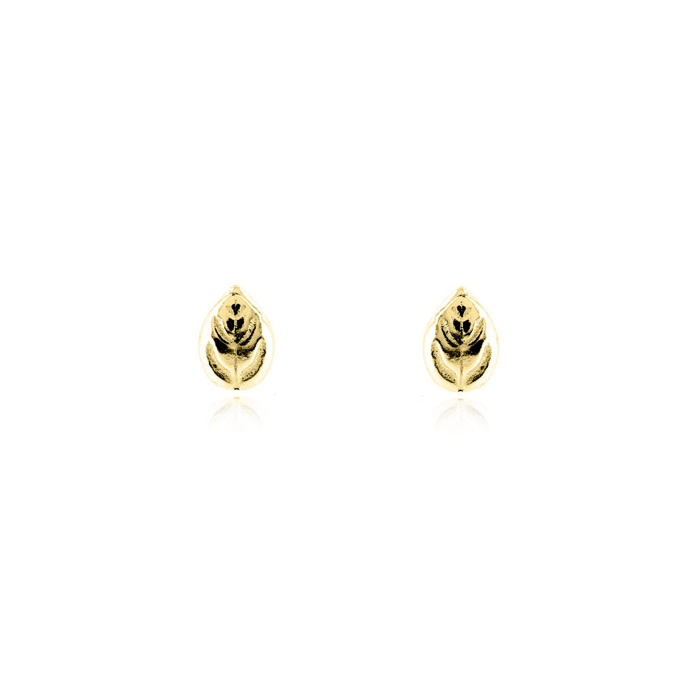 Glade Leaf Stud Earrings - 9ct Yellow Gold Stud Earrings