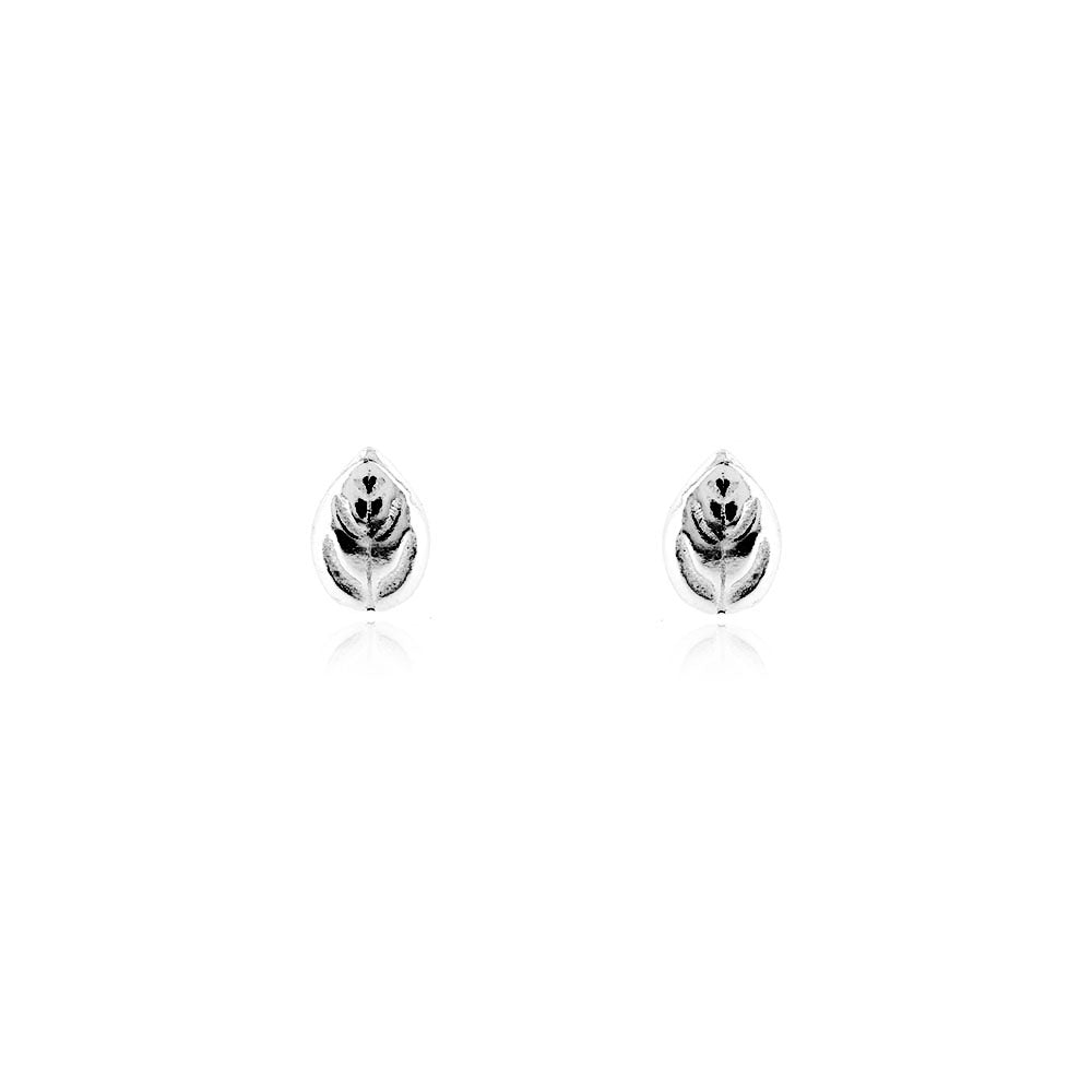 Glade Leaf Stud Earrings - Sterling Silver Stud Earrings